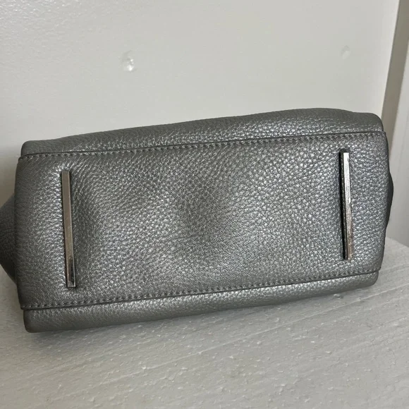 Celine Dion silver pebbled leather “Adagio” purse satchel cross body strap - Picture 5 of 16